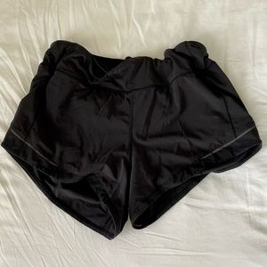 lululemon running shorts with mesh. Black. Size 8